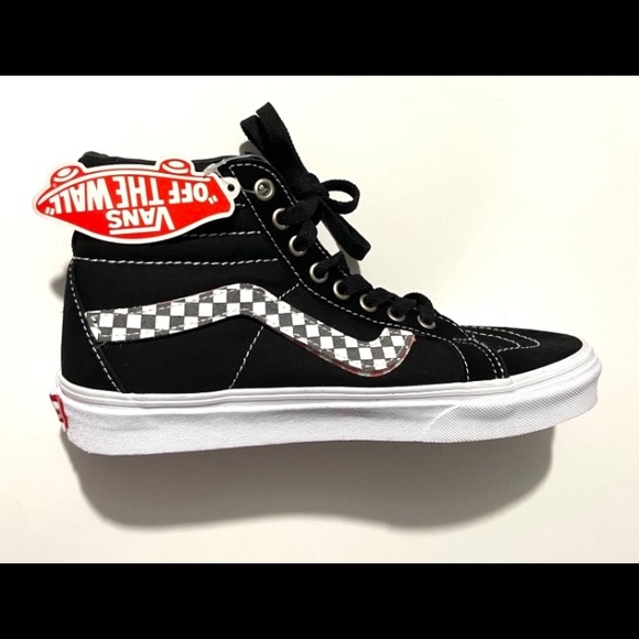 Vans Sk8-Hi Black Checkered Removable Logo Strip Women’s 8 & 8.5 - Picture 5 of 9